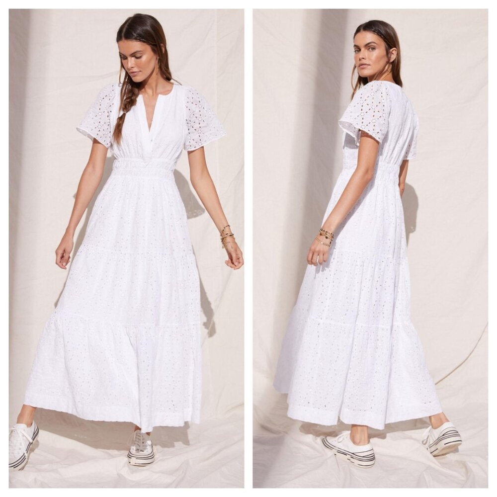 NWT Anthropologie Maeve Somerset Eyelet Tiered Maxi Dress XS